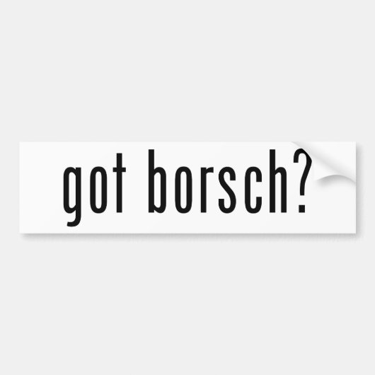 Heeft hij borsch? bumpersticker (Voorkant)