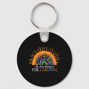 Heeft honger naar het leren Rainbow Teacher Gift Sleutelhanger