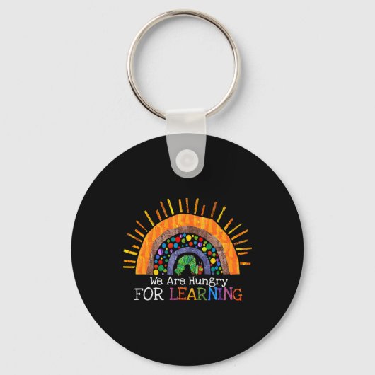 Heeft honger naar het leren Rainbow Teacher Gift Sleutelhanger (Voorkant)