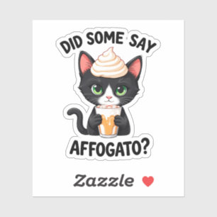 Heeft iemand affogato gezegd? Retro koffiekat af Sticker