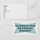 Heeft iemand gevraagd om een specialist in de plui visitekaartje (Voorkant / Achterkant)