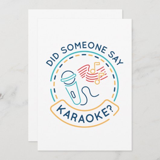 Heeft iemand Karaoke gezegd? Bedankkaart (Voorkant / Achterkant)