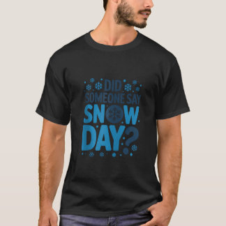 Heeft iemand Sneeuw Dag Winter Sneeuwvlok Zip geze T-shirt