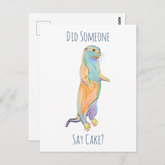 Heeft iemand taart gezegd? Otter ansichtkaart Briefkaart (Voorkant / Achterkant)