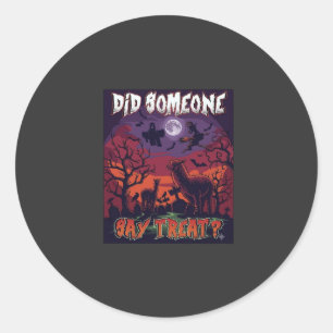 Heeft iemand traktatie gezegd Halloween Alpaca Hek Ronde Sticker