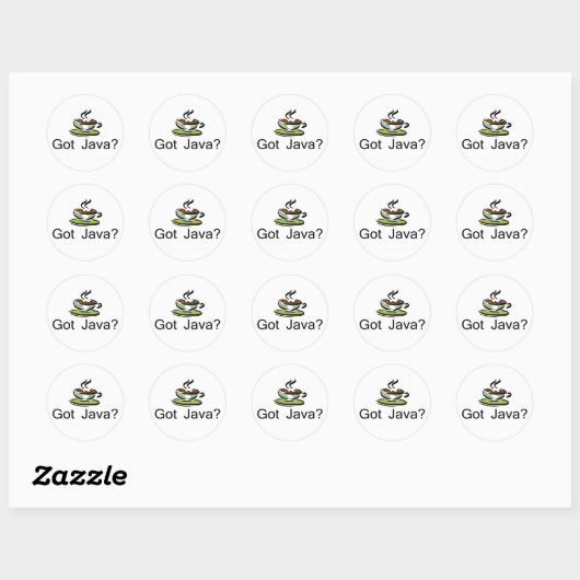 heeft Java Ronde Sticker (Vel)