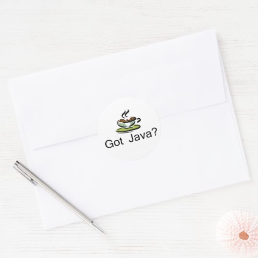 heeft Java Ronde Sticker (Envelop)