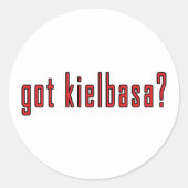 Heeft kielbasa ? ronde sticker (Voorkant)