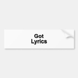 heeft Lyrics Bumpersticker