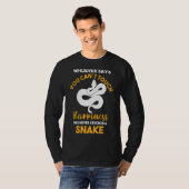 Heeft nog nooit een slang gestreeld t-shirt (Voorkant volledig)