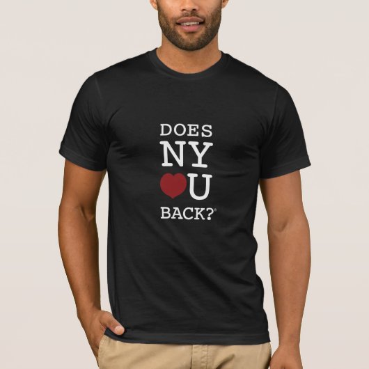 HEEFT NY [HEART] U TERUG?® zwarte/donkere scheuren T-shirt (Voorkant)