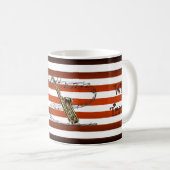 heeft saxofone ~ Will reisde ~ Musical Stripes ~ Koffiemok (Voorkant rechts)