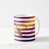 heeft saxofone ~ Will reisde ~ Musical Stripes ~ Koffiemok (Voorkant rechts)