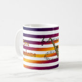 heeft saxofone ~ Will reisde ~ Musical Stripes ~ Koffiemok (Voorkant links)