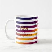 heeft saxofone ~ Will reisde ~ Musical Stripes ~ Koffiemok (Links)