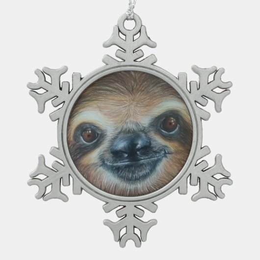 HEEFT SLOT! TIN SNEEUWVLOK ORNAMENT (Voorkant)
