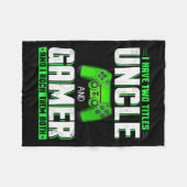 Heeft twee titels Uncle en Gamer Happy Vaderdag Fleece Deken (Voorkant (Horizontaal))