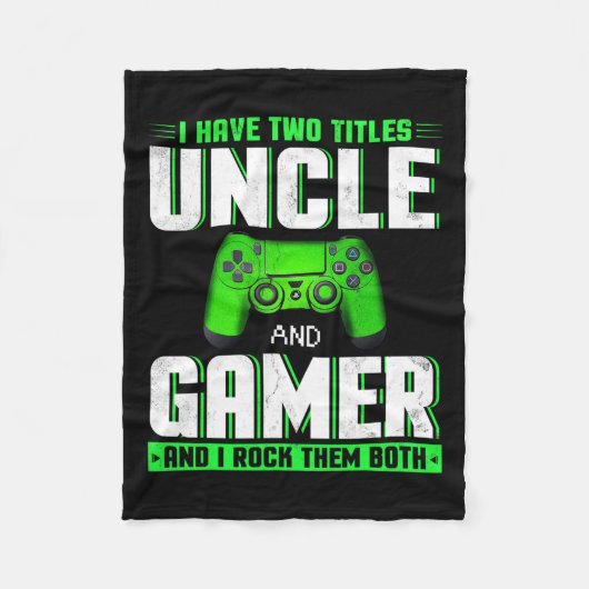 Heeft twee titels Uncle en Gamer Happy Vaderdag Fleece Deken (Voorkant)