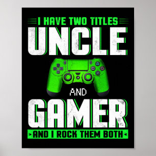 Heeft twee titels Uncle en Gamer Happy Vaderdag Poster