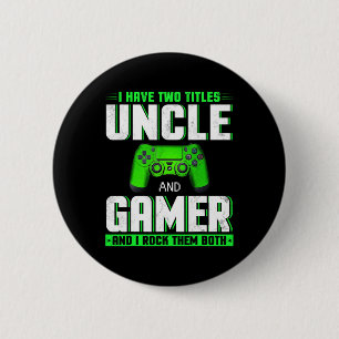 Heeft twee titels Uncle en Gamer Happy Vaderdag Ronde Button 5,7 Cm
