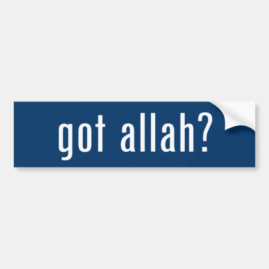 Heeft u allah ? bumpersticker (Voorkant)