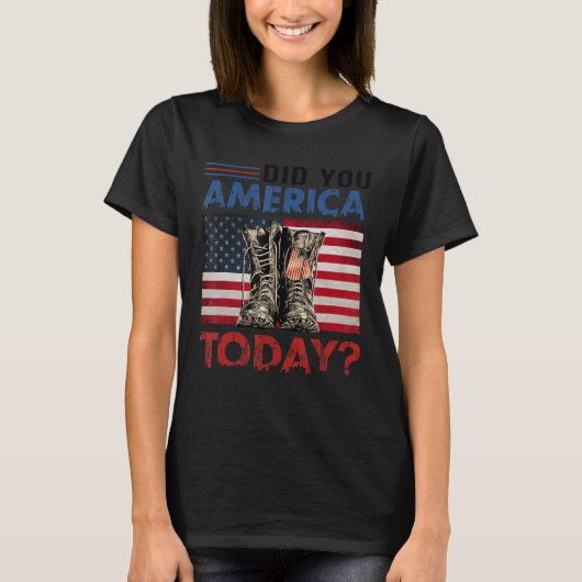 Heeft u America Today boots Amerikaanse vlag voor  T-shirt (Voorkant)
