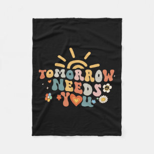 Heeft u mentale gezondheid bewustzijn groovy retro fleece deken