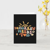 Heeft u mentale gezondheid bewustzijn groovy retro kaart (Gele Bloem)