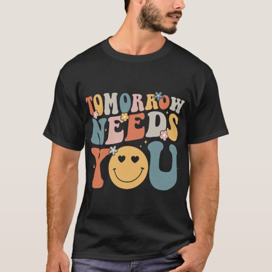Heeft u mentale gezondheid bewustzijn Groovy Retro T-shirt (Voorkant)