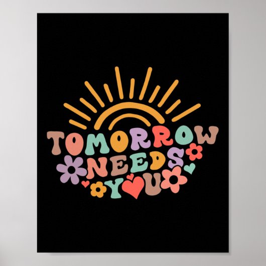 Heeft u mentale gezondheidsbewustzijn Groovy Retro Poster (Voorkant)
