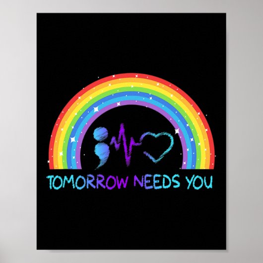 Heeft u zelfmoord preventie bewustzijn regenboog n poster (Voorkant)