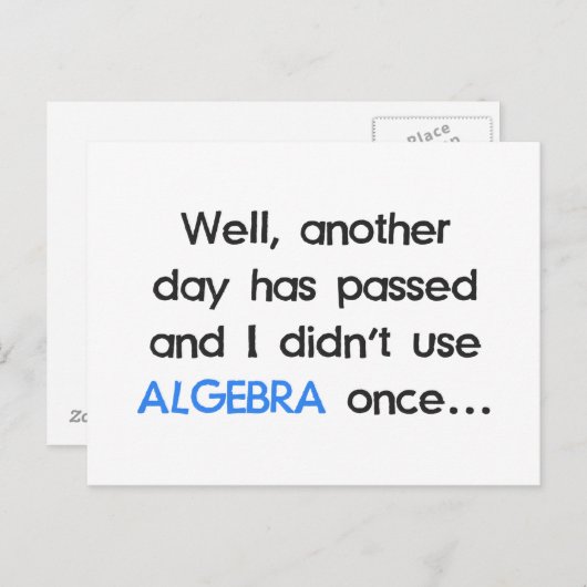 Heeft vandaag geen algebra gebruikt briefkaart (Voorkant / Achterkant)