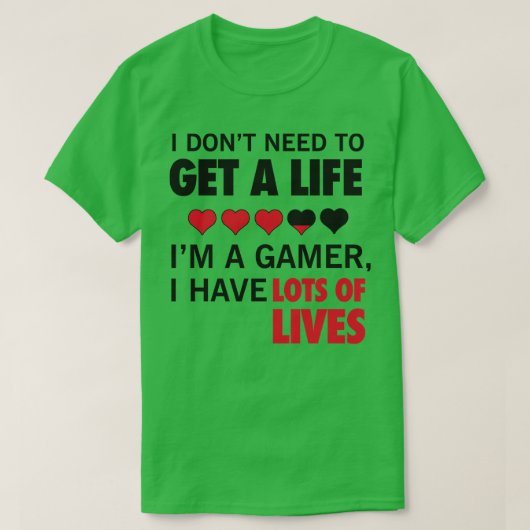 Heeft veel levens t-shirt (Design voorkant)