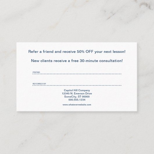 heeft verwijzingskaarten van vrienden aanbevelingskaartje (Voorkant)