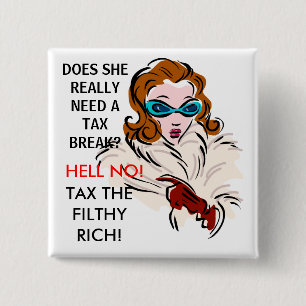 HEEFT ZIJ EEN BELASTINGSCHADE NODIG? VIERKANTE BUTTON 5,1 CM