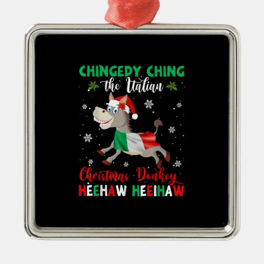 HEEHAW de kerstsleutel | Donkey Lovers Gifts Metalen Ornament (Voorkant)