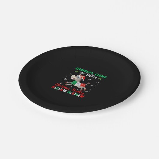 HEEHAW de kerstsleutel | Donkey Lovers Gifts Papieren Bordje (Gekanteld)