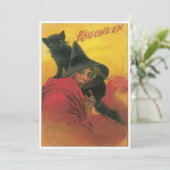 heek en zwarte kat Halloween Kaart (Staand voorkant)