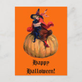  heek en zwarte kat-halloween-Kaart Feestdagenkaart (Voorkant)