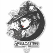 heek en zwarte kat Wiccan Wicca Spellcasting Sticker (Voorkant)