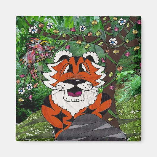 Heek onze planeet Eco-team Tgrr Tiger Apparel Gift Magneet (Voorkant)