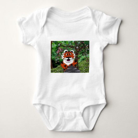 Heek onze planeet Eco-team Tgrr Tiger Apparel Gift Romper (Voorkant)
