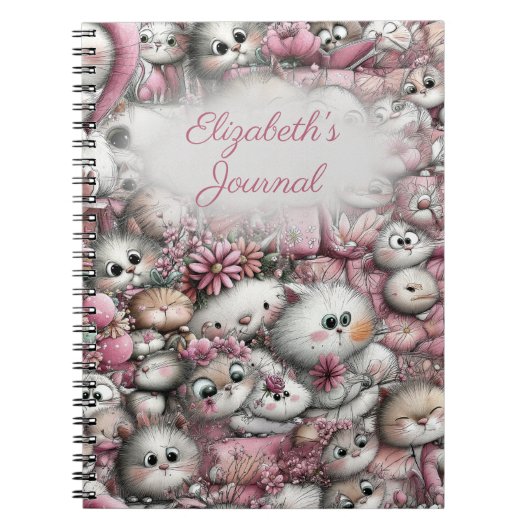 Heel Aardige Katten Collage Spiraal Notebook Notitieboek (Voorkant)