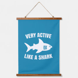 Heel actief als een haai hangend wandkleed