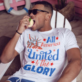Heel Amerika verenigd 4de glorie vrijheid Sterren T-shirt