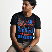 Heel Amerika verenigd 4de glorie vrijheid Sterren T-shirt