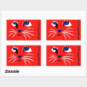 HEEL AMERIKAANS POESJE RECHTHOEKIGE STICKER (Vel)