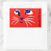 HEEL AMERIKAANS POESJE RECHTHOEKIGE STICKER (Tas)