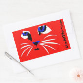 HEEL AMERIKAANS POESJE RECHTHOEKIGE STICKER (Envelop)