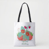 Heel Berry Strawberry Trendy Shopping Greenery Tote Bag (Voorkant)
